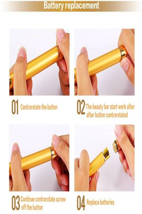 Generic 24K Facial Beauty Roller Massager Vibrator Gold  - Image 4