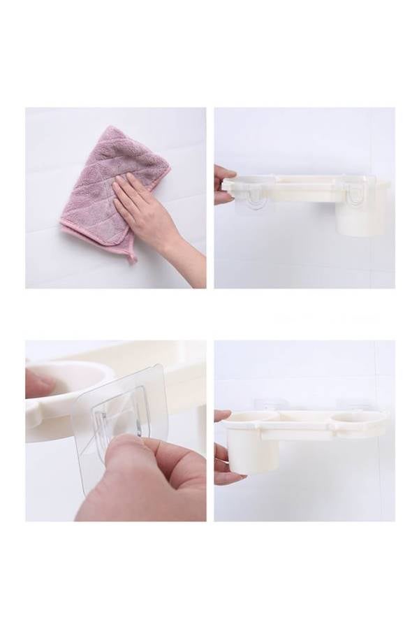 Wall Mounted Bathroom Organizer White - Image 5