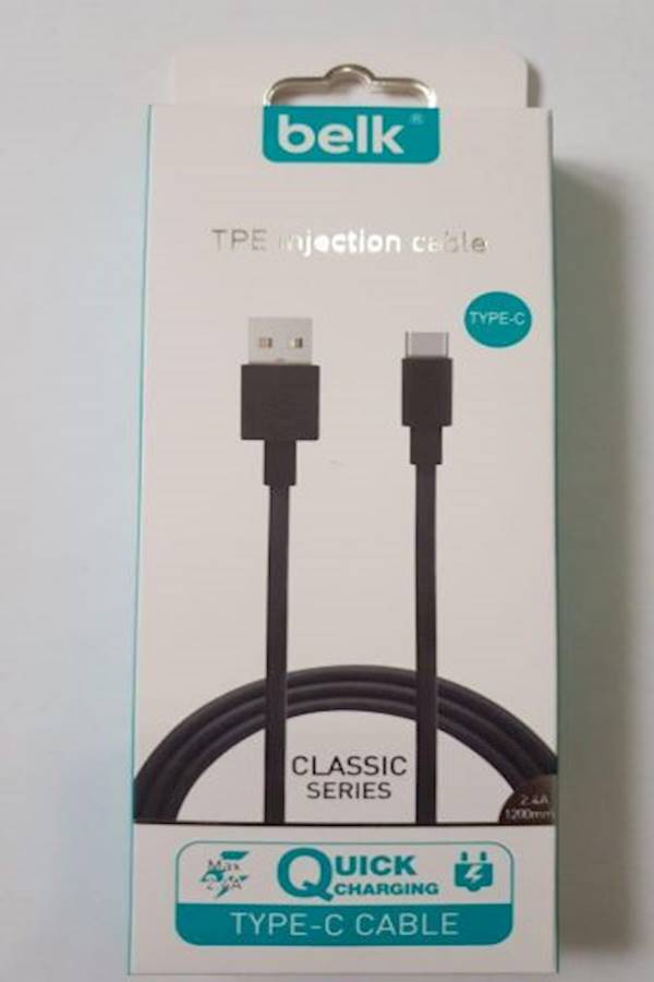 Belk Type-C Charging Cable For Mobile Phones Black - Image 1