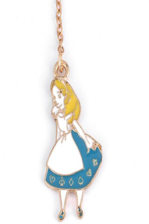 فاصل كتب من المعدن بتصميم ورقة شجر بدلاية على شكل شخصية أليس، قطعة واحدة - Image 4