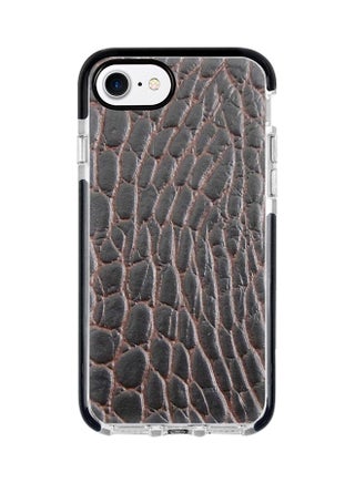 Protective Case Cover For Apple iPhone 7 Cowhide Leather (Brown-Black) Full Print - v1555656920/N24074487A_1