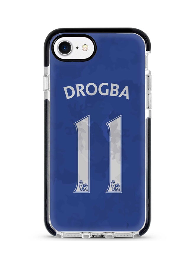 غطاء حماية واق لهاتف أبل آيفون 7 مطبوع بالكامل على شكل قميص رياضي مكتوب عليه اسم اللاعب دروجبا