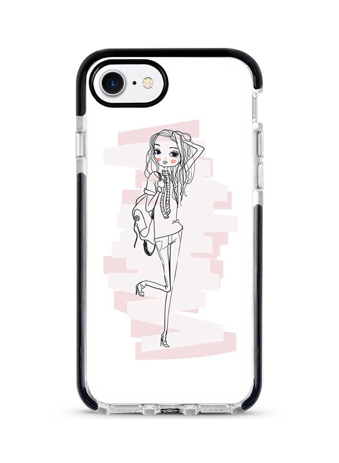 غطاء حماية واق لهاتف أبل آيفون 8 مطبوع بالكامل برسمة مراهقة نجمة