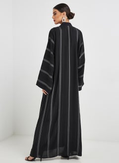 Stripe Print Abaya Black - v1555667766/N21825112A_2