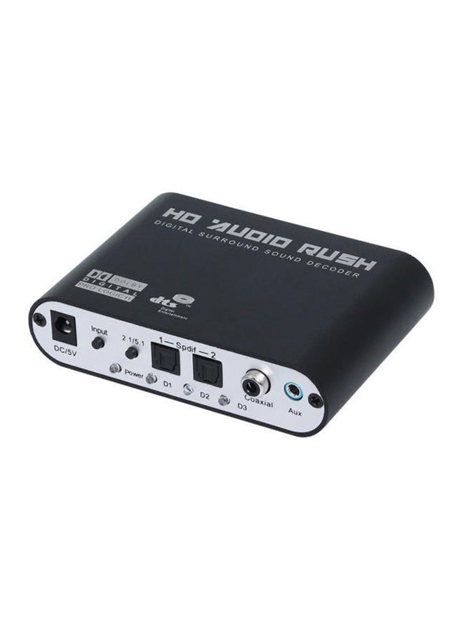 Generic - LEORY Digital to Analog Converter AC3 Optical to Stereo Surround HD 5.1 Audio Decoder 2 SPDIF Ports HD Audio Rush Black - Image 1