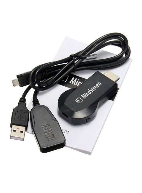 Miracast WIFI Display TV Dongle Receiver Convertible Adapter Black