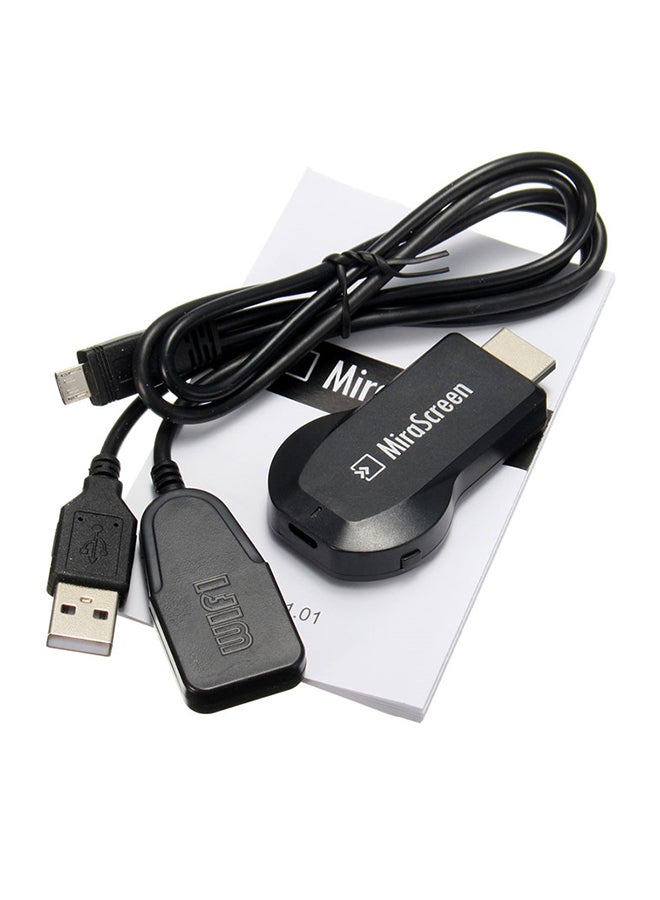 Generic - Miracast WIFI Display TV Dongle Receiver Convertible Adapter Black - Image 1