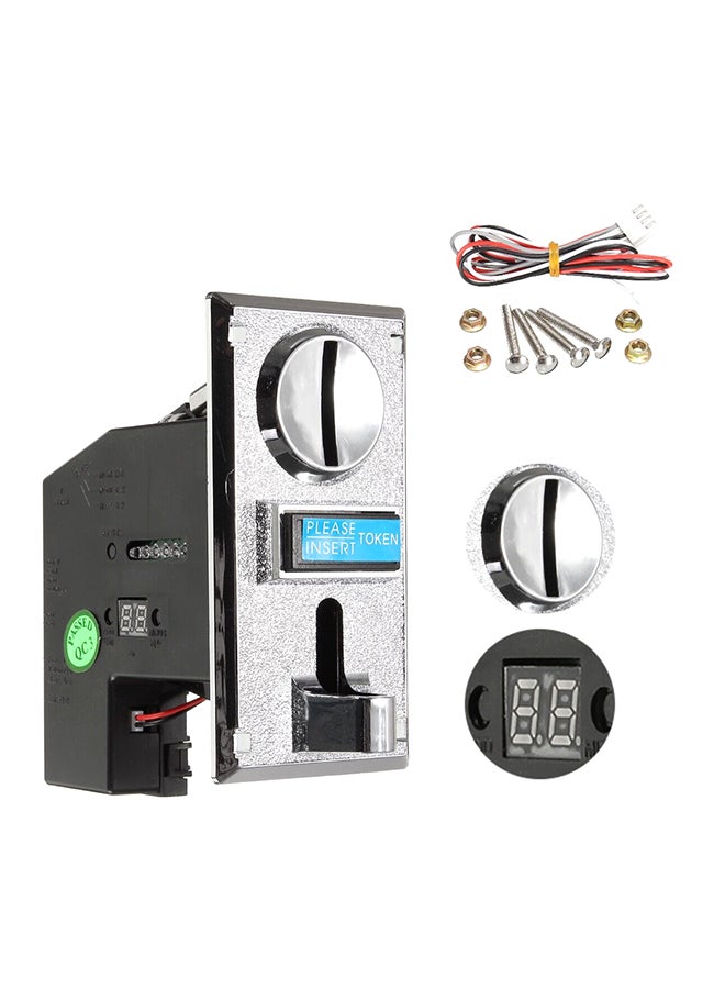 Generic - Hot Multi Coin Acceptor Electronic Roll Down Coin Acceptor Selector Mechanism Vending Machine Mech Arcade Game Ticket Redemption Black - Image 1