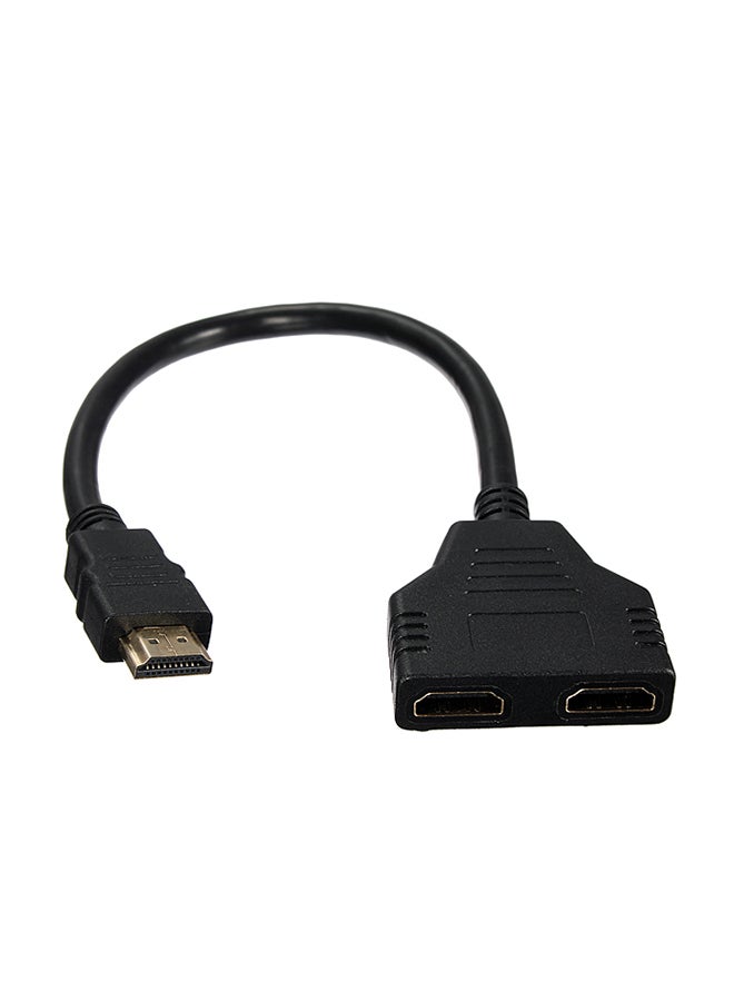 Generic HDMI Male to 2 HDMI Female 1 in 2 out Splitter Black Cable Adapter Converter Black 