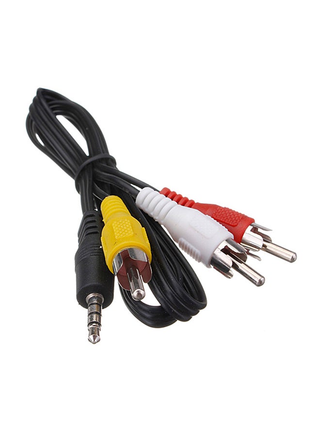 Hot Sale 3.5mm Jack Plug to 3 RCA Adapter Cable Audio Video Cable DV MP4 Converter Multimedia Audio Cable Wire Black