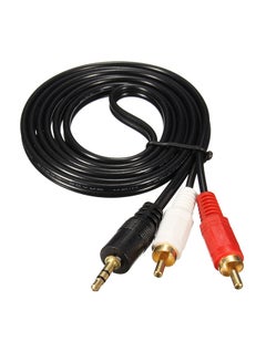 إليجيانت كابل صوت ستيريو Aux كلايت بمقبس 3.5 مم إلى 2 RCA بطول 1.5 م/3.0 م/5 م بمنفذ 3.5 مم ذكر إلى RCA ذكر لتشغيل مكبر صوت MP3 للابتوب والتلفزيون أسود 