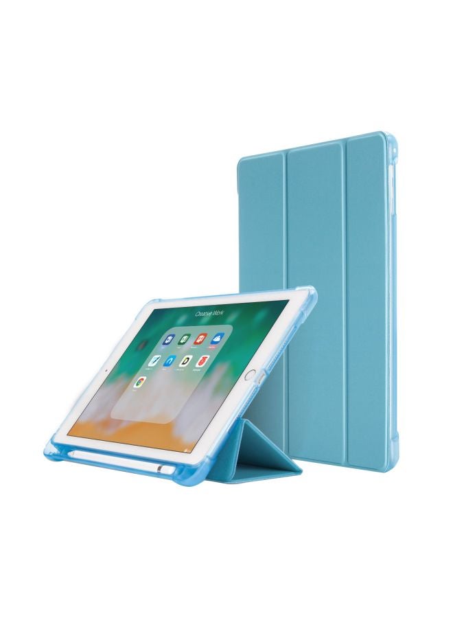EHOME Leather Case Cover With Pencil Holder For Apple iPad (2018) Light Blue