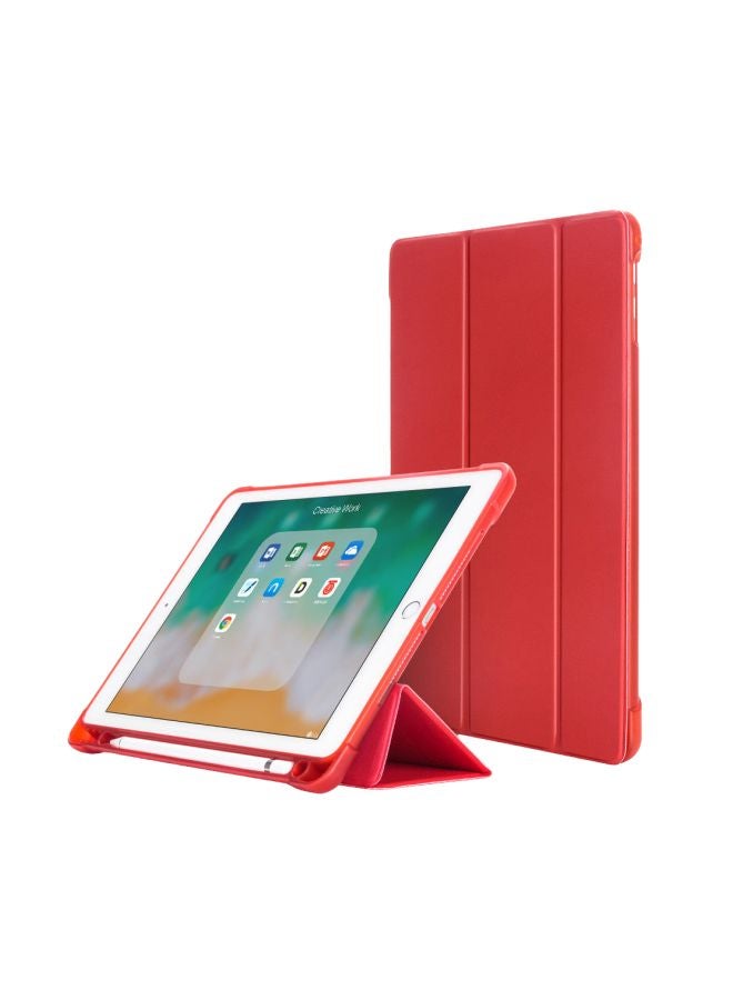 EHOME Leather Case Cover With Pencil Holder For Apple iPad (2018) Red