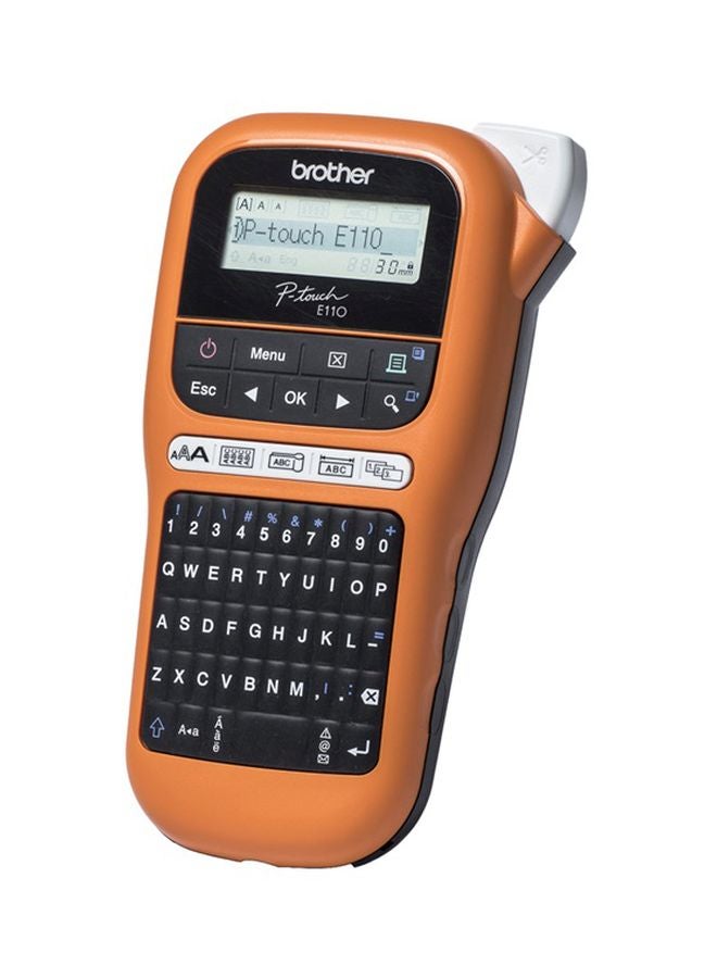 بروذر طابعة لأشرطة العناوين طراز PT-E110VP برتقالي/ أسود/ رمادي  - Image 1