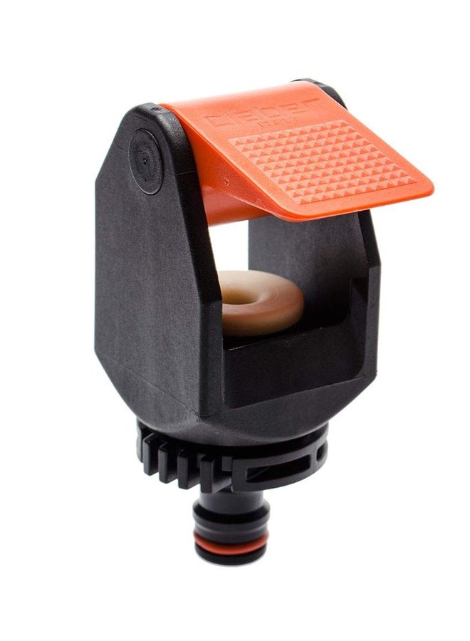 Claber Universal Square Outlet Tap Connector Black/Orange 15x8x5cm