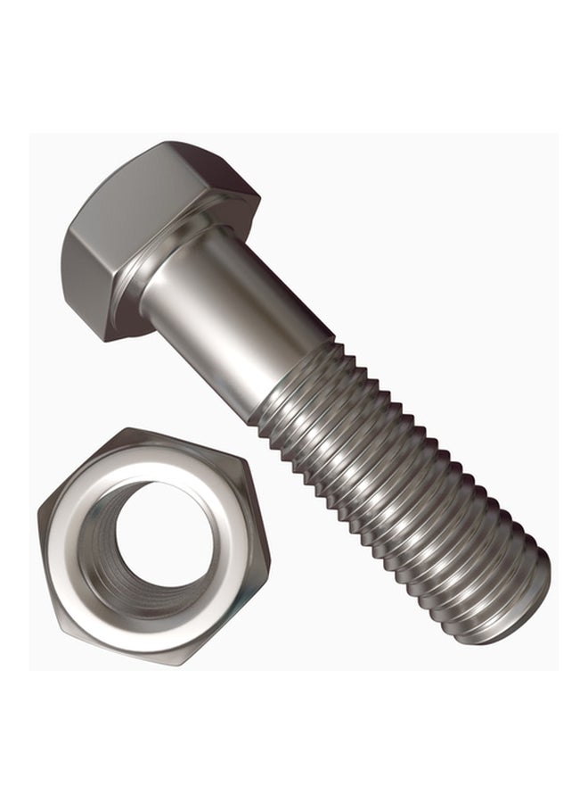 GI Bolt 2-Piece Nut And Bolt Set Silver 