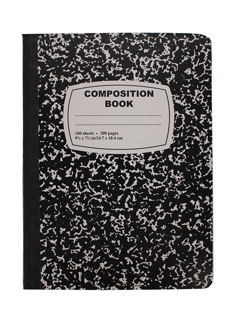 Emraw 2-Piece Marble Style Composition Book Black/White - Image 1