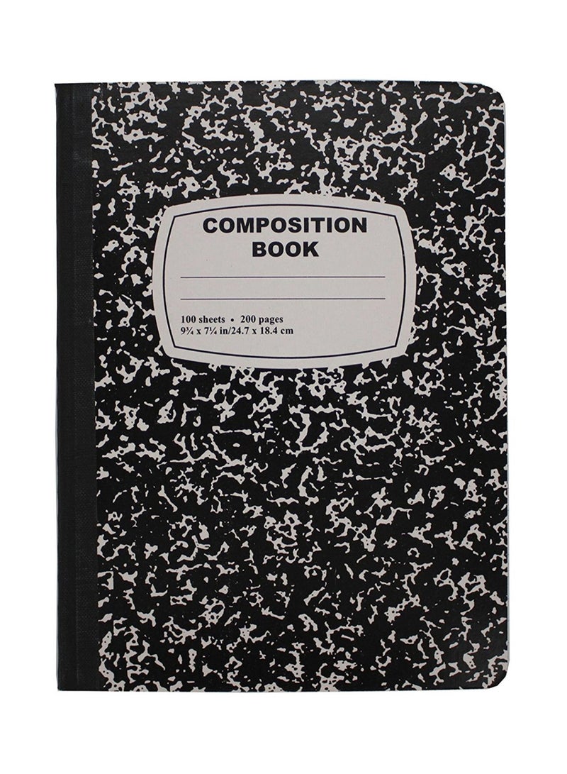 Emraw 2-Piece Marble Style Composition Book Black/White - Image 2