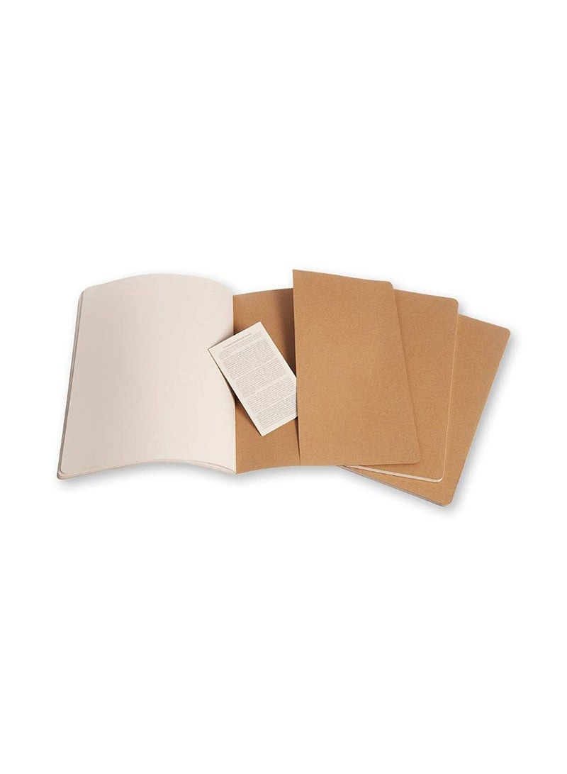 MOLESKINE 3-Piece Soft Cover Journal Notebook Set Kraft Brown  - Image 3