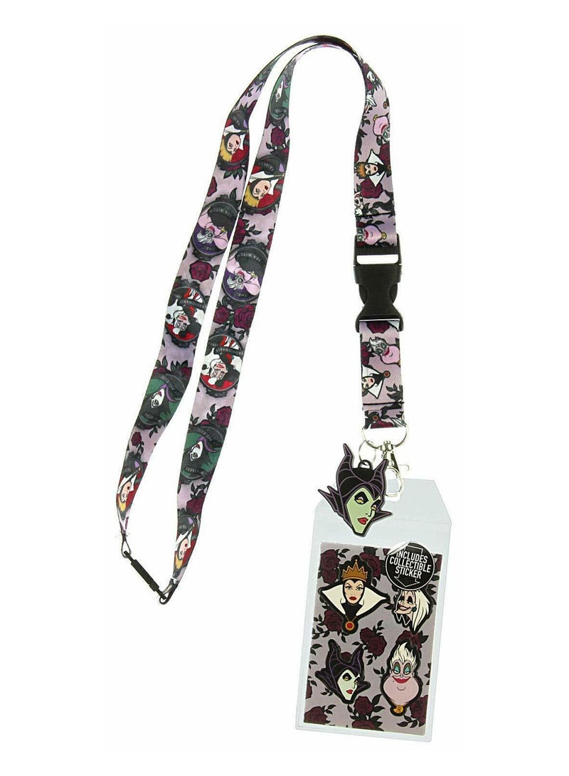 بايو وورلد حبل قصير مع حامل بطاقات هوية بطبعة أشرار ديزني متعدد الألوان - Image 2