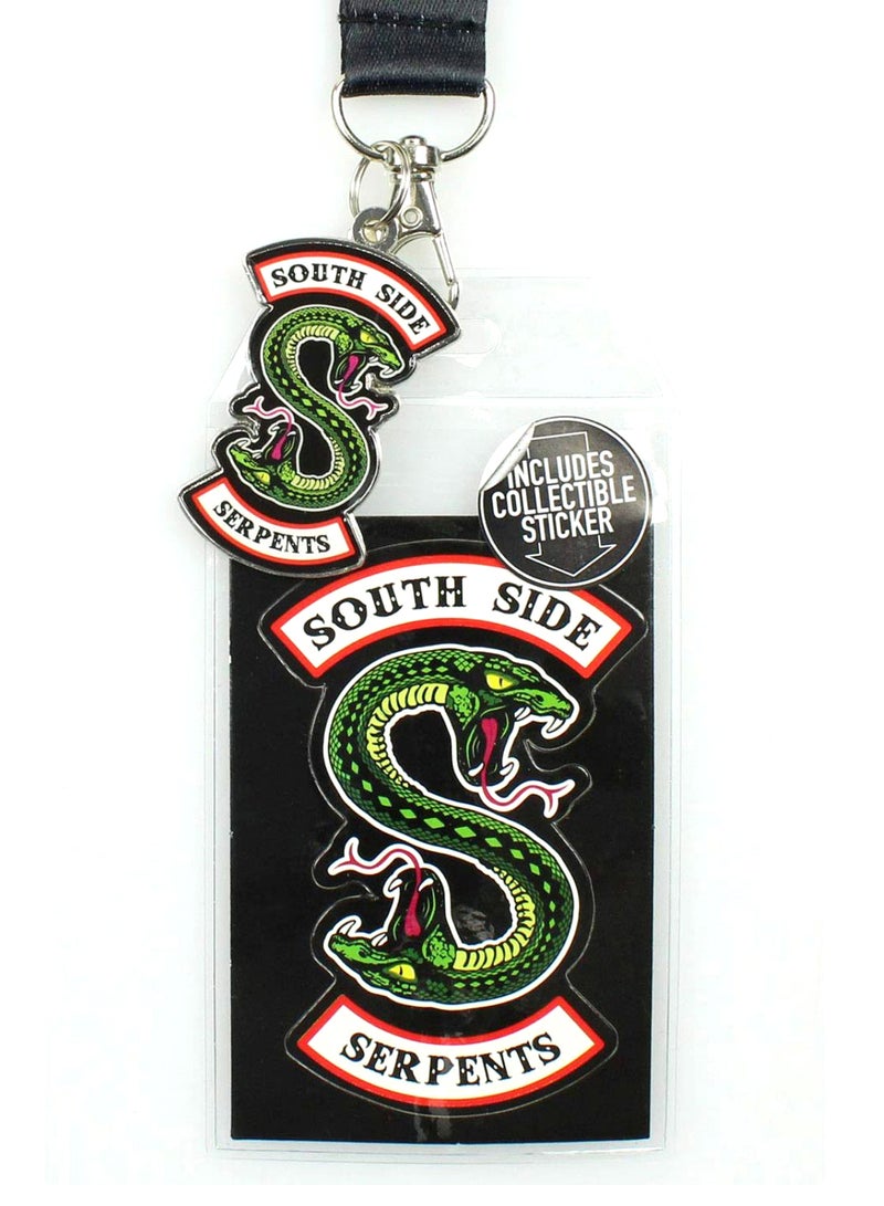 بايو وورلد حامل شارات الهوية بحبل قصير للتعليق بتصميم مطبوع بعبارة 'Southside Serpents' متعدد الألوان - Image 2