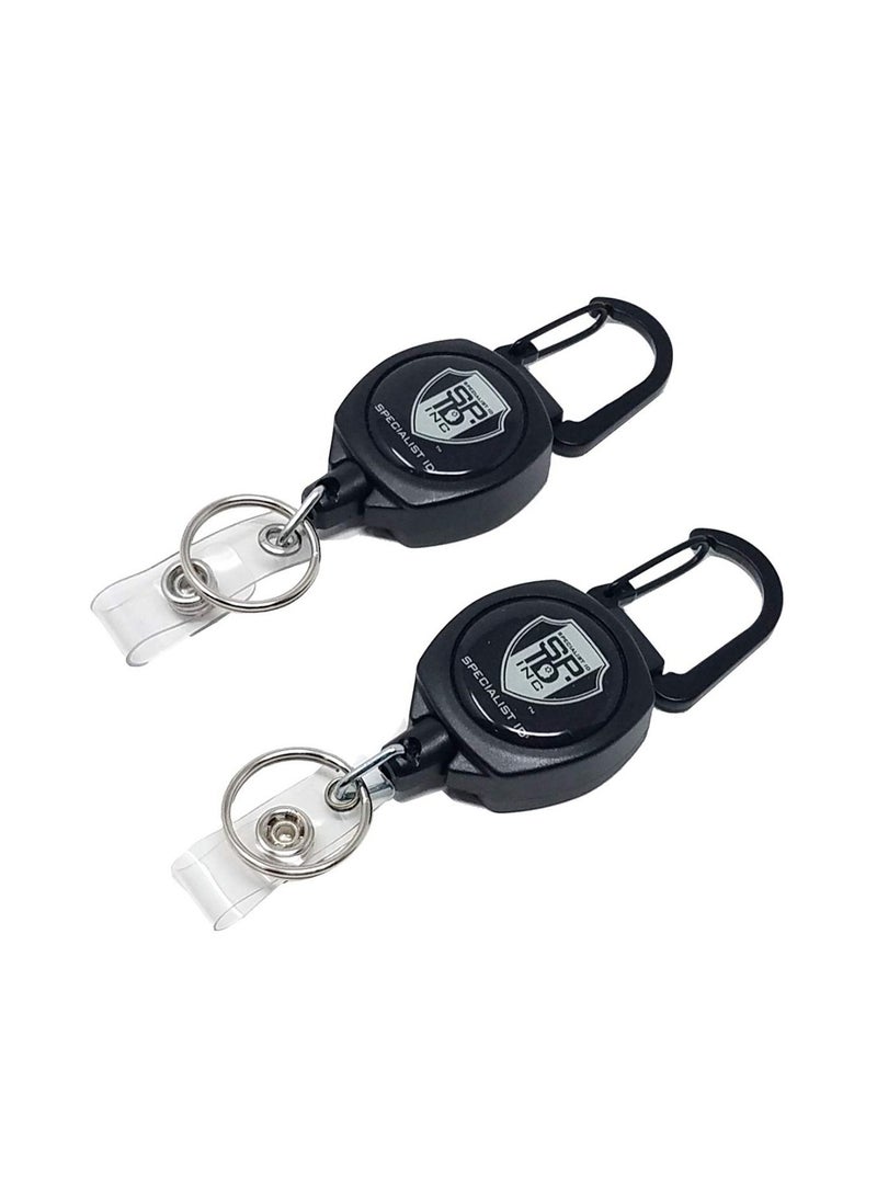 Specialist ID - 2-Piece Heavy Duty Retractable Badge Holder Black - Image 1