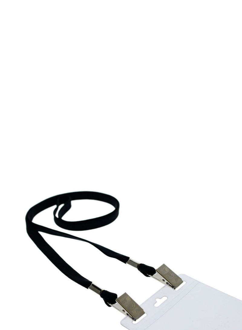 Specialist ID 25-Piece Double Sided ID Badges Lanyard Black/Silver  - Image 2
