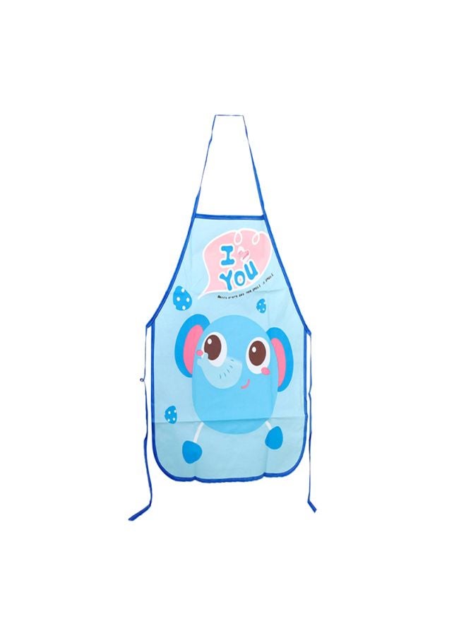 Elephant Printed Apron And Sleeve Set Blue/Pink/Brown  - Image 1