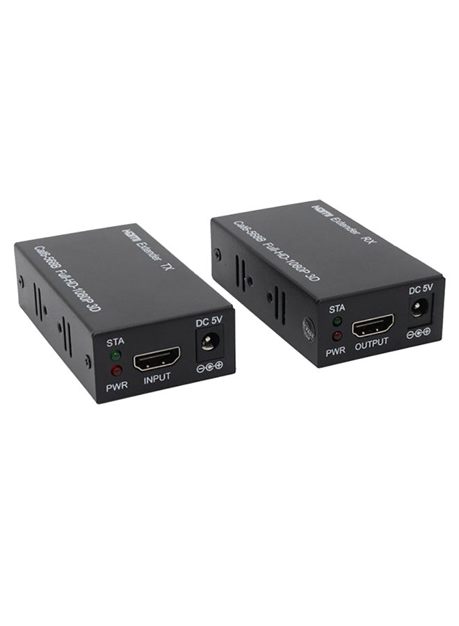 Voberry HDMI EXTENDER RJ45 LAN Cable Kit Transmitter Receiver Black