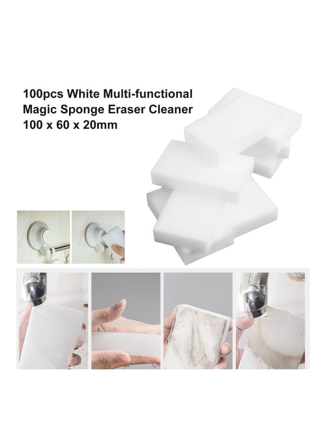 طقم مكون من 100 قطعة من إسفنج التنظيف السحري أبيض 100x60x20سم - Image 4