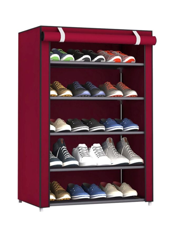 Fabric Shoe Organizer Red 57x15x7cm - Image 1
