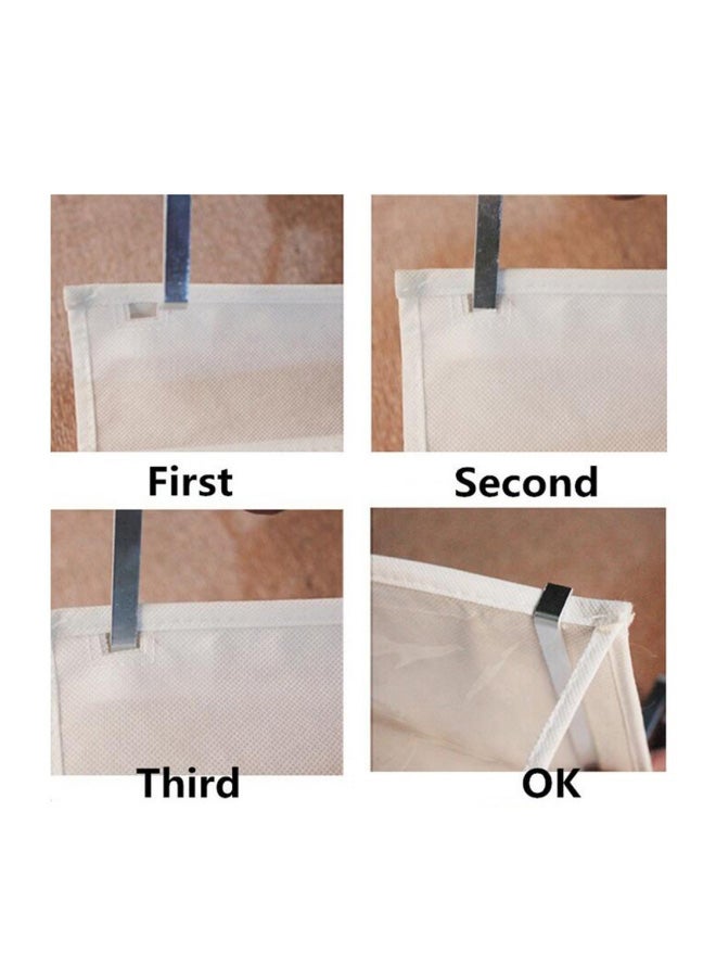 Folding Door Closet 26 Pocket Hanging Shoe Rack With 3 Hooks White - Image 3