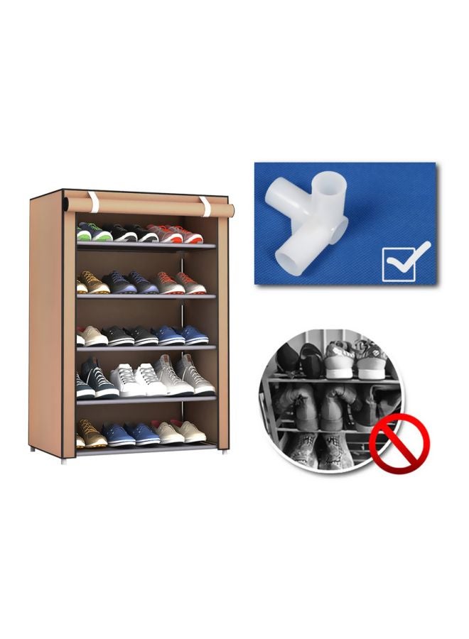 Fabric Shoe Organizer Brown 60x30x90cm  - Image 3