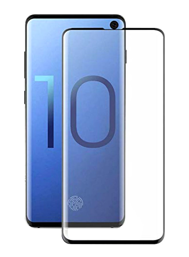 شاربدو لاصقة حماية للشاشة من الزجاج المقوى لهاتف سامسونج جالاكسي S10 لايت شفاف/ أسود