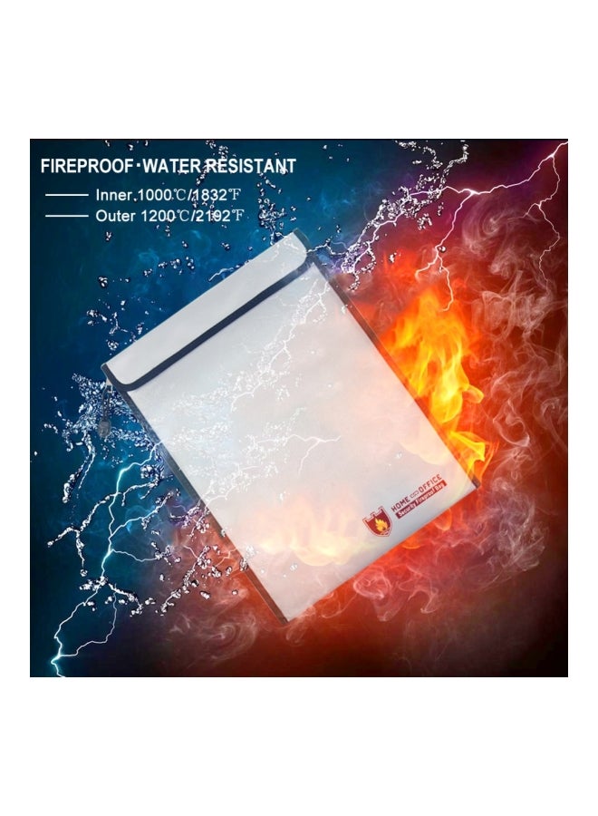 Voberry Fire Resistant Pouch Document Waterproof Bag Silver  - Image 5
