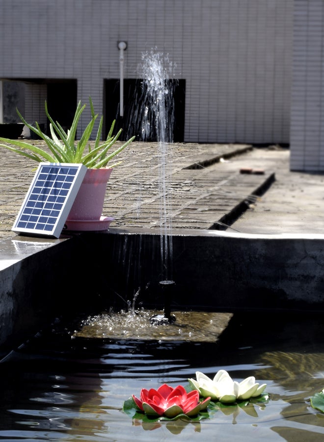Small Type Solar Power Landscape Fountain Water Pump Black 17 x 16.5 x 5cm - Image 2