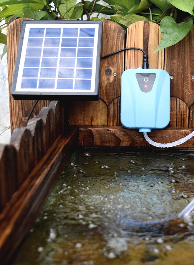 Solar Power Water Oxygen Pump Pond Aerator Blue 15x14x8cm - Image 2