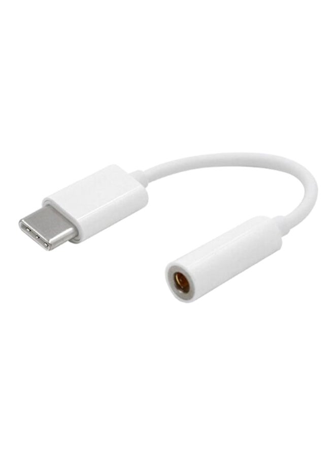 Generic Type-C to 3.5mm Audio Converter White 