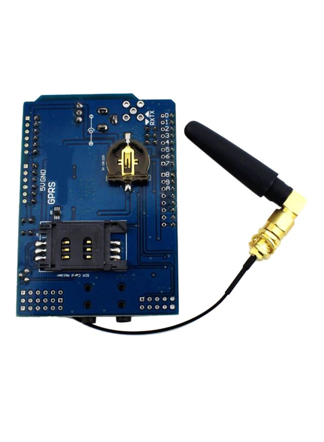 Generic - SIM900 Quad Band GSM GPRS Shield Development Board For Arduino Blue/Gold/Black - Image 1