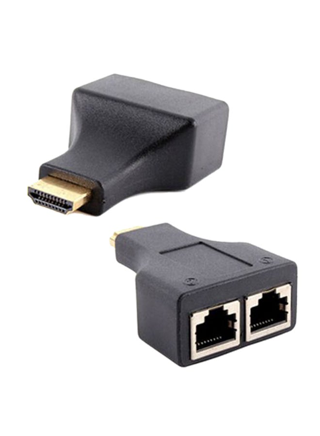 2-Piece Dual Port HDMI Extender Black/Gold