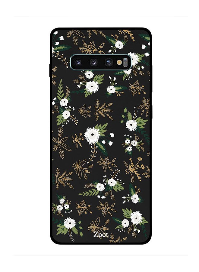 Zoot Protective Case Cover For Samsung Galaxy S10 Plus Black White Flowers