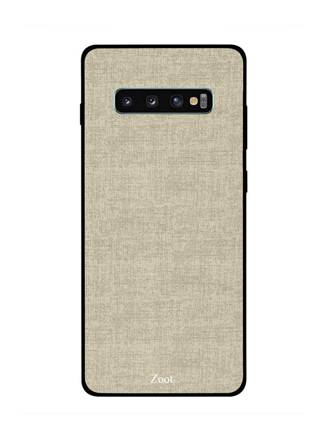 Zoot Protective Case Cover For Samsung Galaxy S10 Plus Off White Brown Pattern