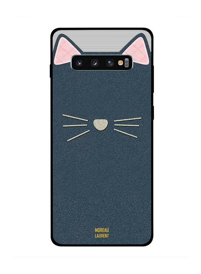 Moreau Laurent Protective Case Cover For Samsung Galaxy S10 Plus Cat Leather Pattern