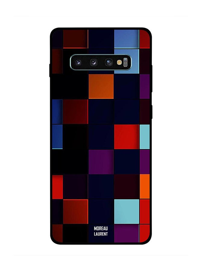Moreau Laurent - Protective Case Cover For Samsung Galaxy S10 Plus Dark Square Shaps Pattern - Image 1