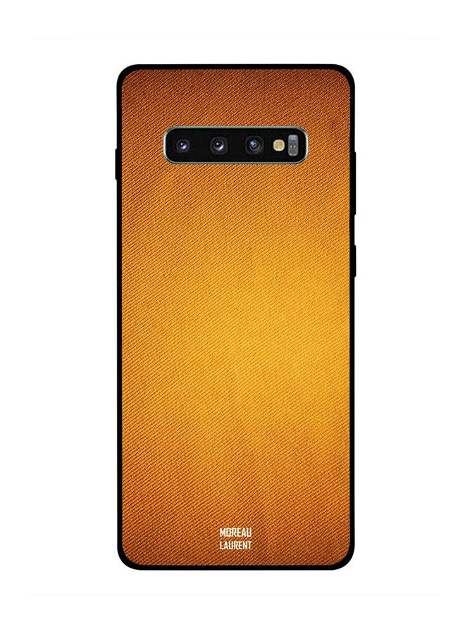 Protective Case Cover For Samsung Galaxy S10 Plus Vintage Orange Jeans Pattern