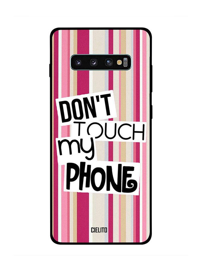 CIELITO Protective Case Cover For Samsung Galaxy S10 Plus Dont Touch My Phone Stripes