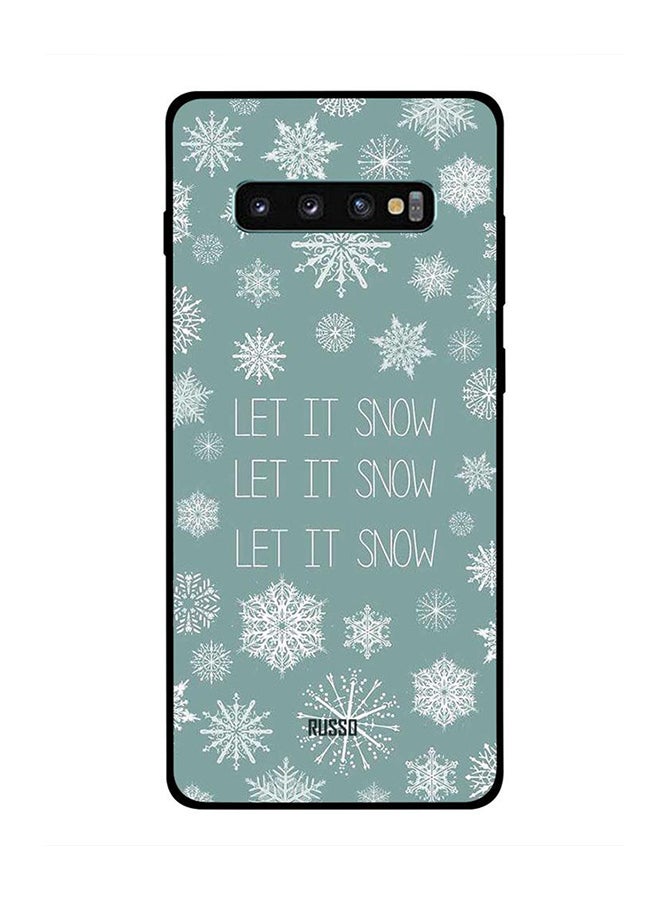 غطاء حماية واقِ لهاتف سامسونج جالاكسي S10 بلس بتصميم عبارة Let It Snow