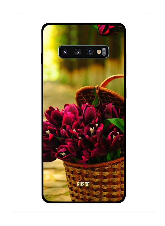 RUSSO Protective Case Cover For Samsung Galaxy S10 Plus Flowers Basket