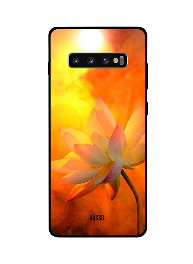RUSSO Protective Case Cover For Samsung Galaxy S10 Plus Pink Lotus 