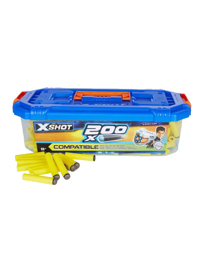 x_shot عبوة إعادة تعبئة السهام مع حقيبة حمل من 200 قطعة